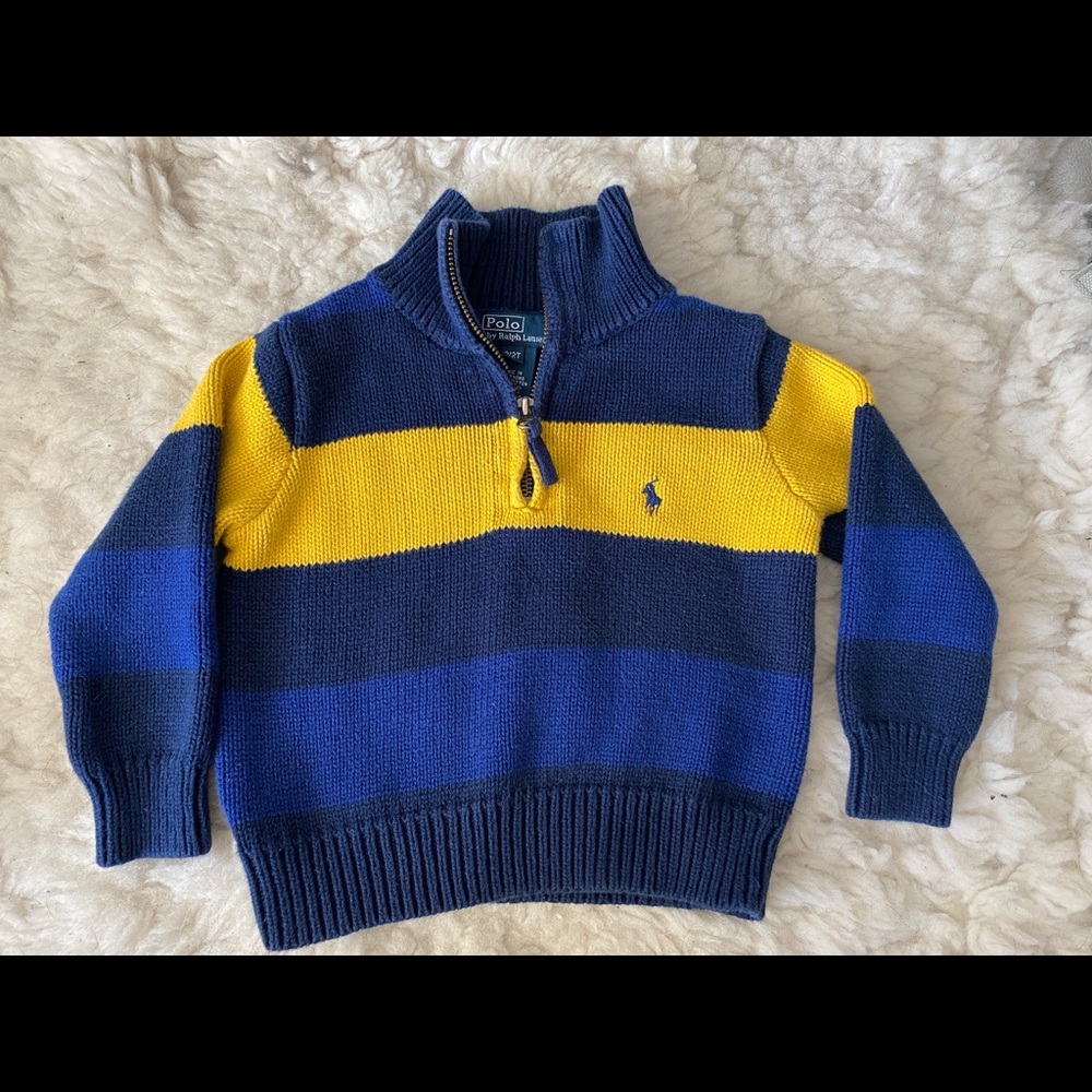 Polo Cotton Quarter Zip Sweater 2T